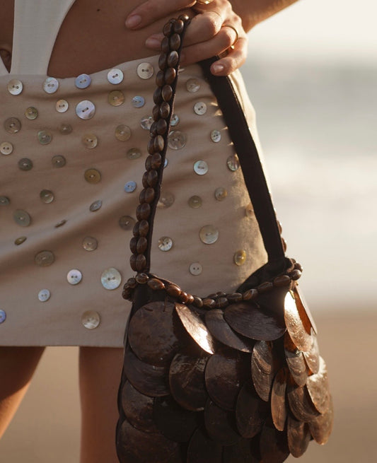 Jenna - Brown seashell handbag
