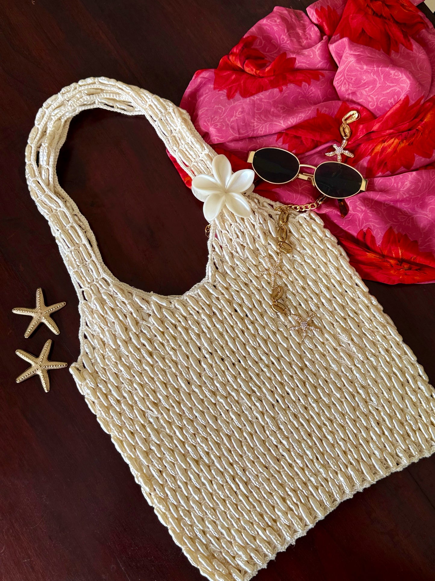 Julia - Freshwater Pearl Style Beach Bag